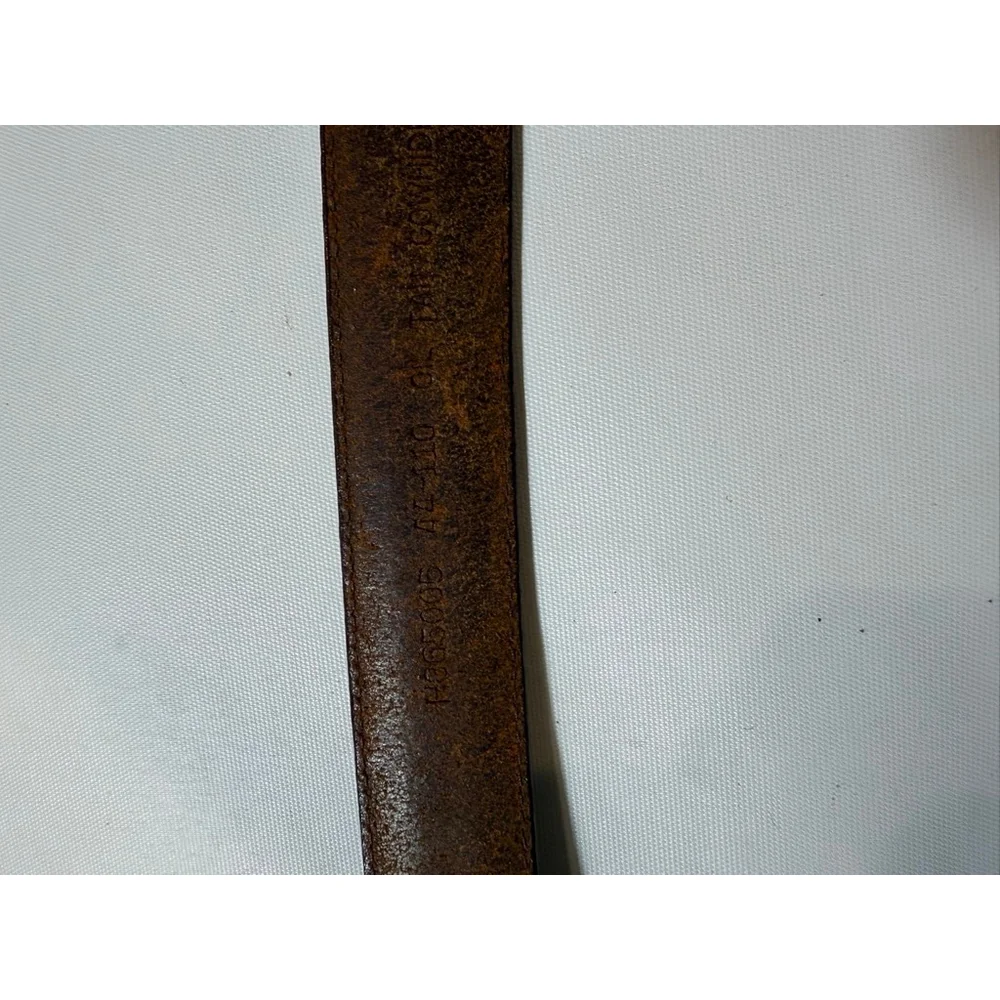 John Henry Brown Leather Belt Brass Buckle Vintage Size 44